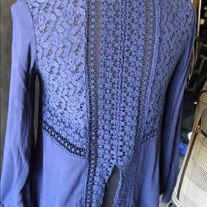 Blue lace blouse
